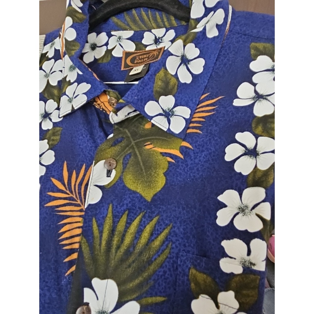 Tiki Palm Shirt Mens XL Tropical Hawaiian Short Sleeve Button Up  Dad Shirt